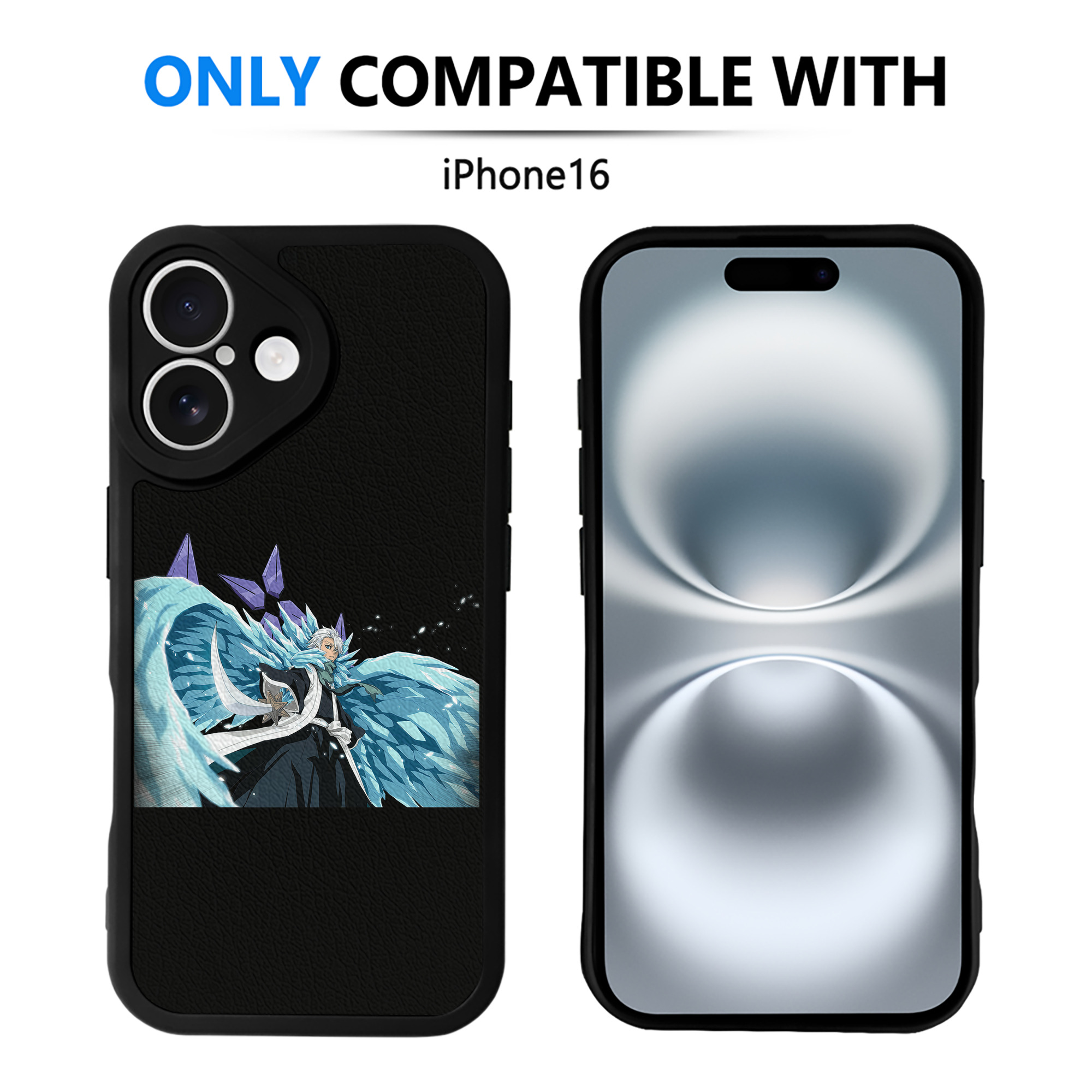 （画像用） ブリーチ 日番谷冬獅郎（ひつがや とうしろう） BLEACH Hitsugaya Toushirou 【iPhone 16シリーズ対応】シリコンスマホケース（レザー調） 材質：シリコン